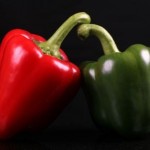 zelená a červená paprika